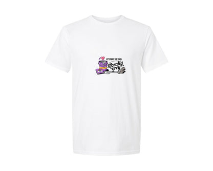 brand:Generic|color:White|Morally Grey Rainbow Goth Style Graphic T-Shirt
