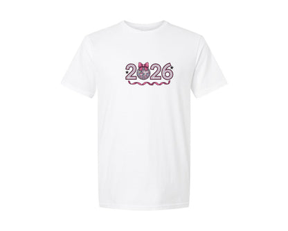 brand:Generic|color:White|Coquette New Year 2026 Disco Ball 2 Graphic T-Shirt