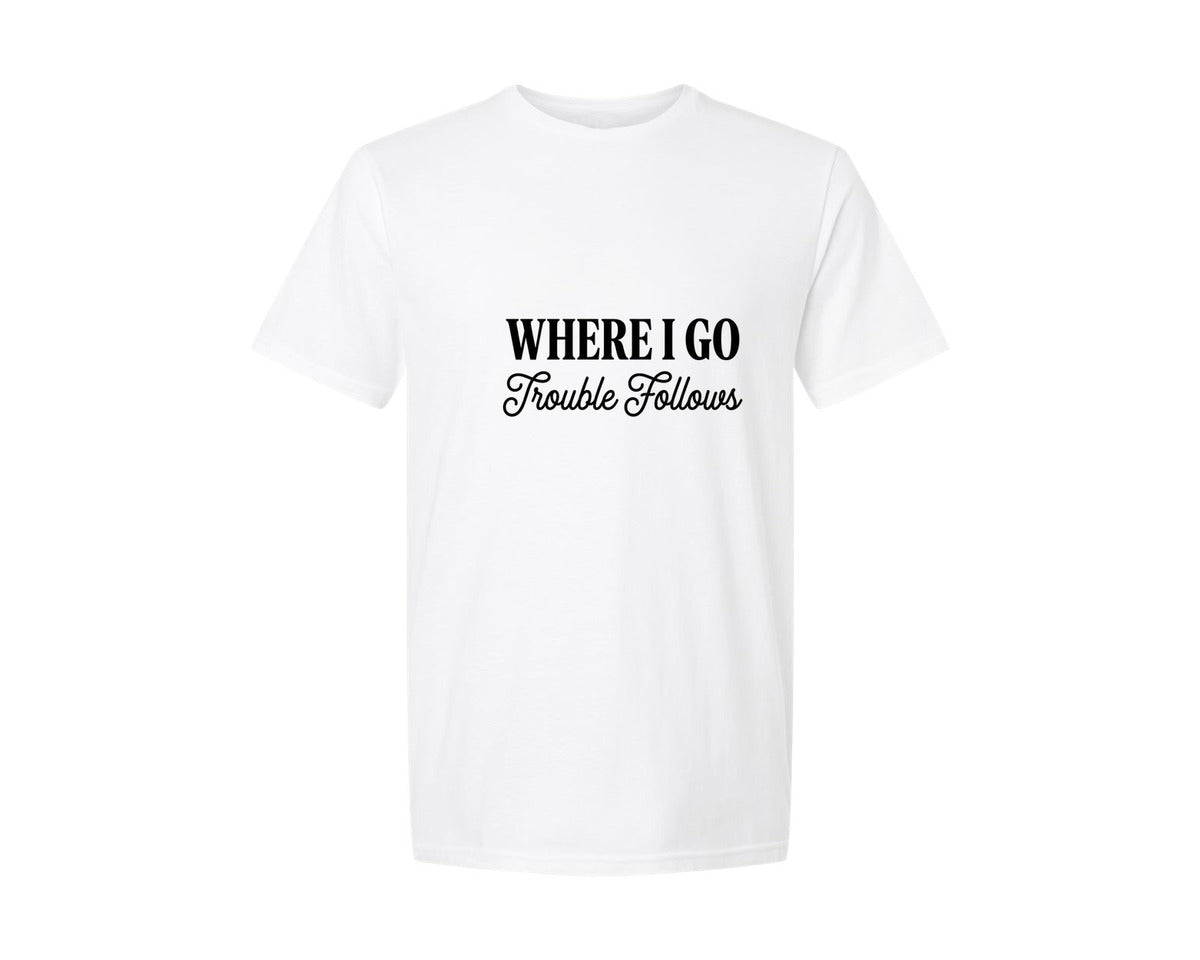 brand:Generic|color:White|Sarcastic Trouble Couple Valentine 2 Graphic T-Shirt
