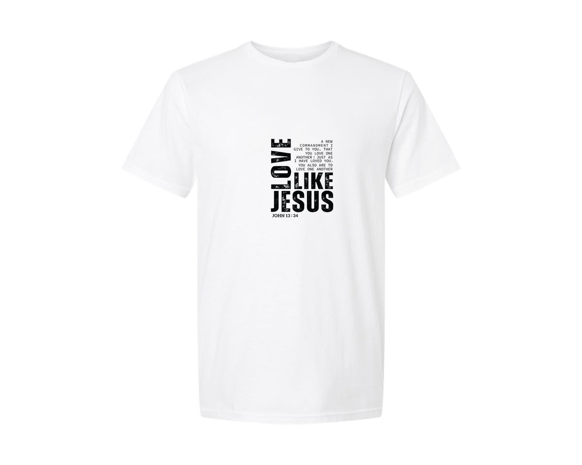 brand:Generic|color:White|Love Like Jesus Jesus 2 Graphic T-Shirt