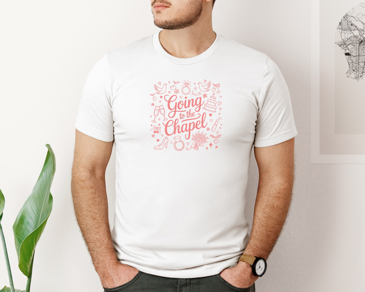 brand:Bella Canvas|color:White|Going To The Chapel Bride Design Graphic T-Shirt