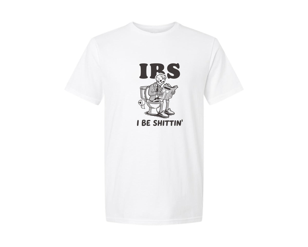 brand:Generic|color:White|Funny Skeleton On Toilet Sarcastic Graphic T-Shirt