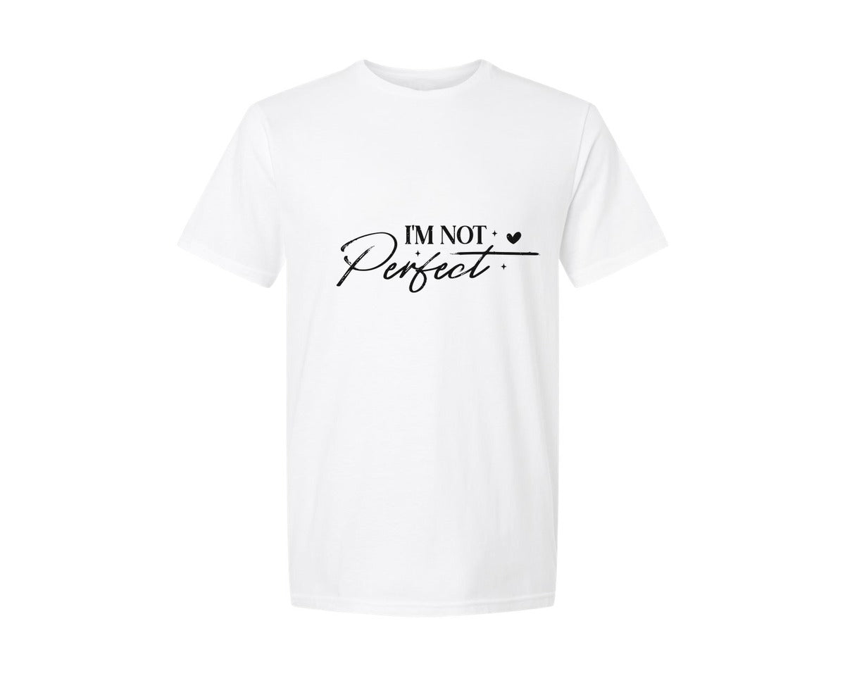 brand:Generic|color:White|I Am Not Perfect Funny Graphic T-Shirt