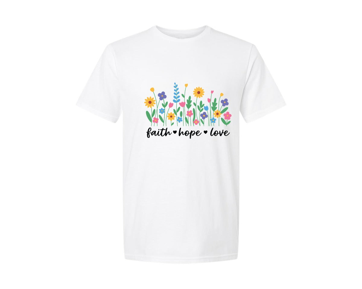 brand:Generic|color:White|Faith Hope Love Design 23 Graphic T-Shirt