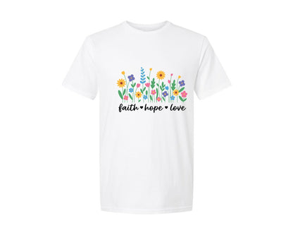 brand:Generic|color:White|Faith Hope Love Design 23 Graphic T-Shirt