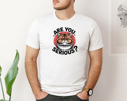 brand:Bella Canvas|color:White|Are You Curious Cat Funny Cat Graphic T-Shirt
