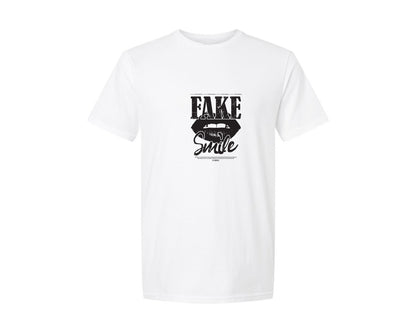 brand:Generic|color:White|Fake Smile Streetwear Design Graphic T-Shirt