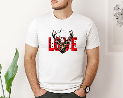 brand:Bella Canvas|color:White|Valentine Buck Retro Hunting Camo P Graphic T-Shirt