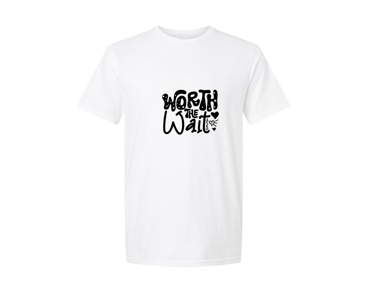 brand:Generic|color:White|Worth The Wait Baby T Shirt Designs Graphic T-Shirt