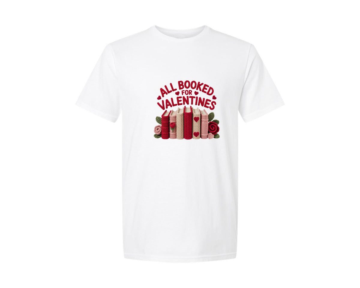 brand:Generic|color:White|Embroidery Valentines Day Graphic T-Shirt