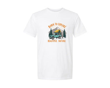 brand:Generic|color:White|Cousin Crew Mountain Outdoor Camping 3 Graphic T-Shirt