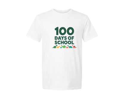brand:Generic|color:White|100 Days Of School Dinosaurs 2 Graphic T-Shirt