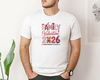 brand:Bella Canvas|color:White|Family Valentine 2026 Love Day Shirt Graphic T-Shirt