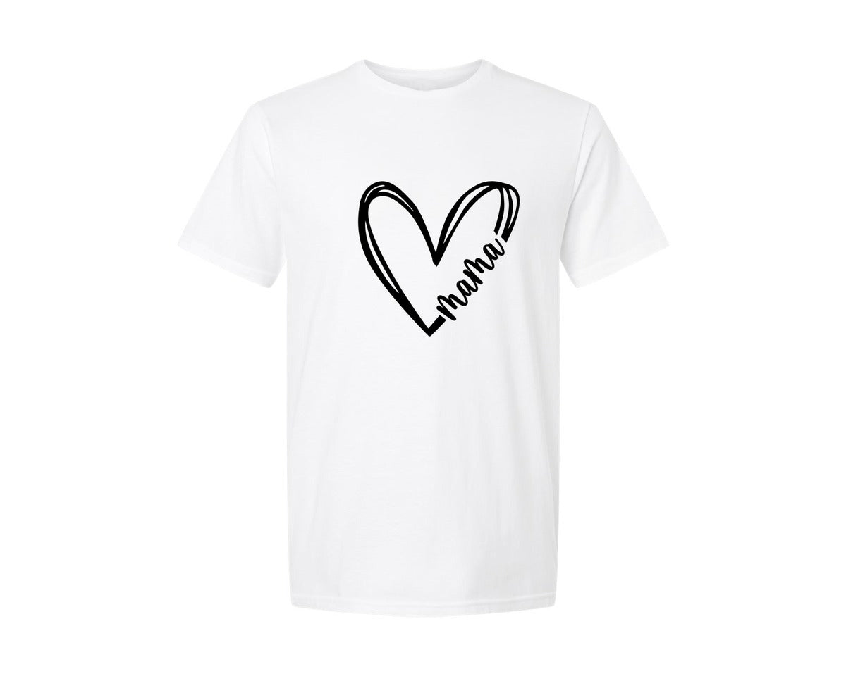 brand:Generic|color:White|Mama Heart Mama Mothers Day Graphic T-Shirt