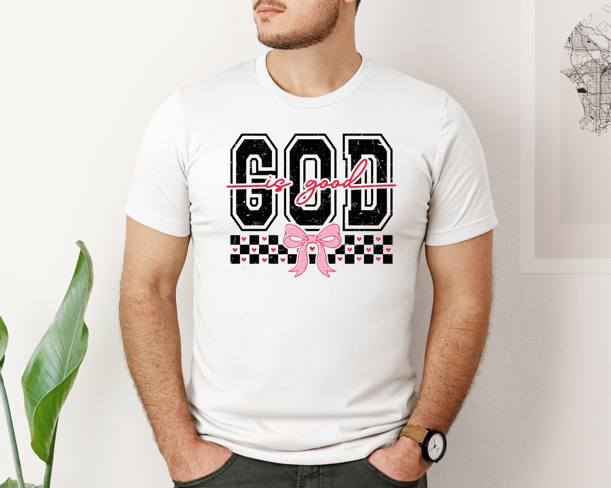 brand:Bella Canvas|color:White|Christian Valentine God Is Good Graphic T-Shirt