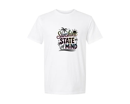 brand:Generic|color:White|Sunshine State Of Mind Neon Summer Graphic T-Shirt