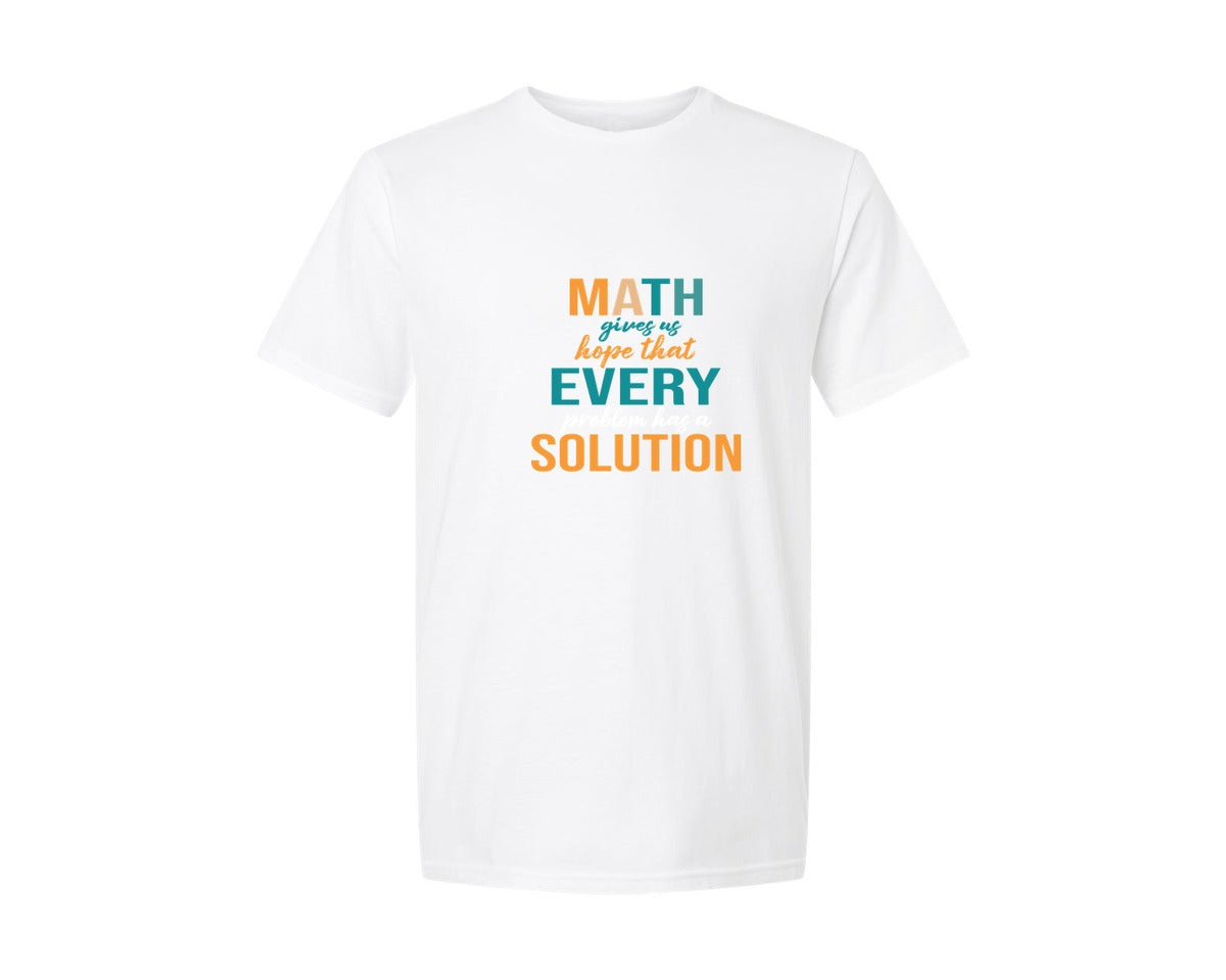 brand:Generic|color:White|Math Gives Us Hope Inspirational Math Graphic T-Shirt