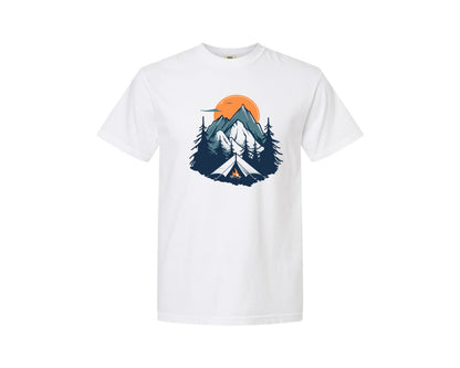 brand:Comfort Colors|color:White|Sunset Camping Adventure T Shirt Design 8 Graphic T-Shirt