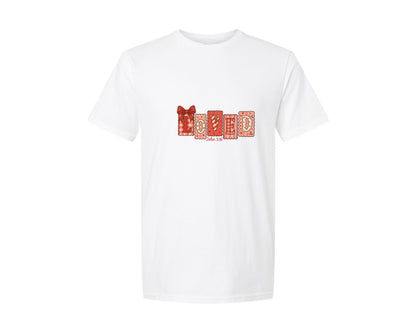 brand:Generic|color:White|Christian Valentine Loved John 316 8 Graphic T-Shirt