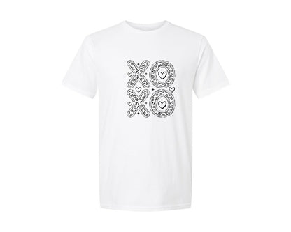 brand:Generic|color:White|Leopard Heart Xoxo Valentine Graphic T-Shirt