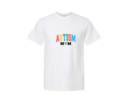 brand:Comfort Colors|color:White|Autism Mom Autism Day Graphic T-Shirt
