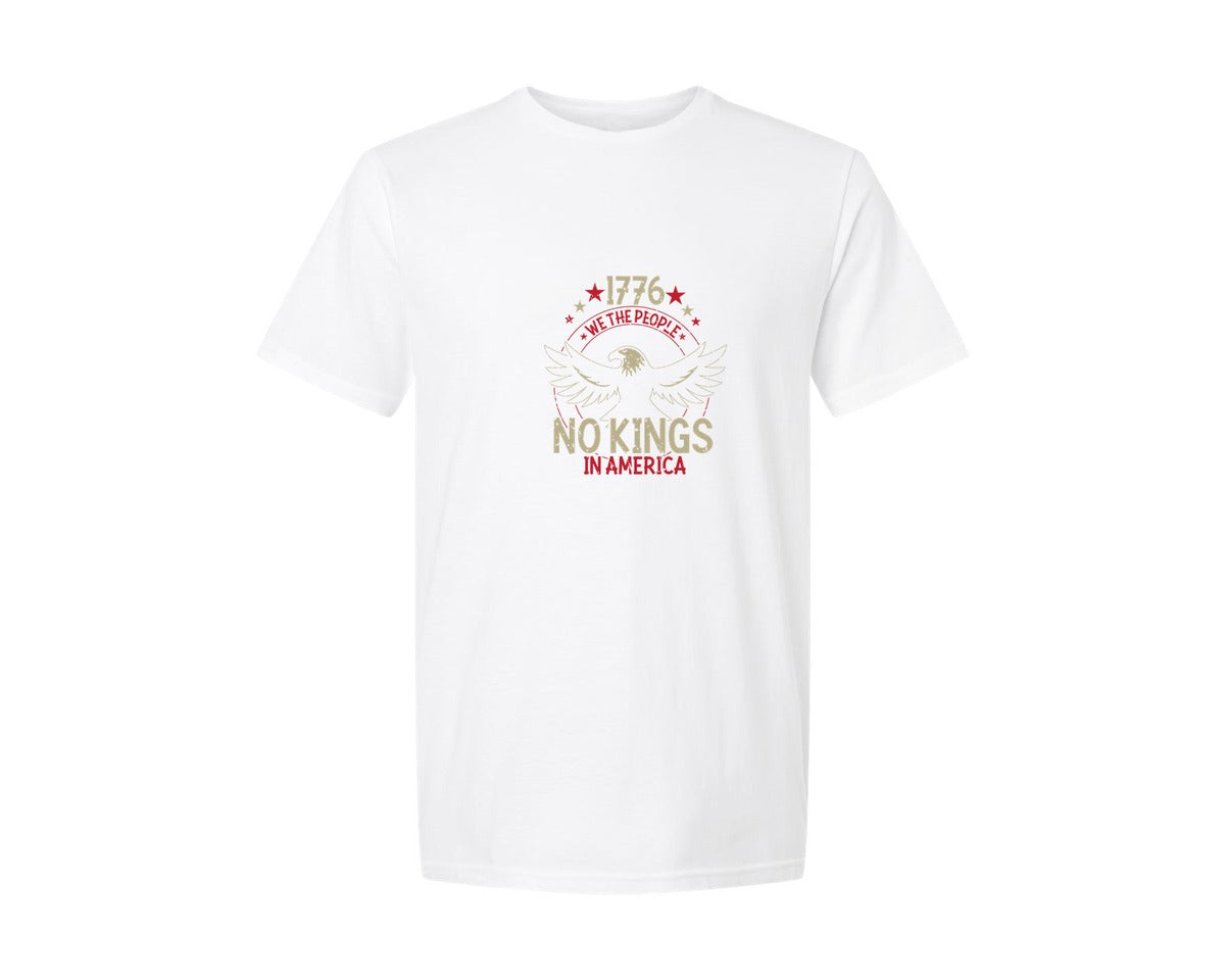 brand:Generic|color:White|1776 We The People No Kings In America T Graphic T-Shirt
