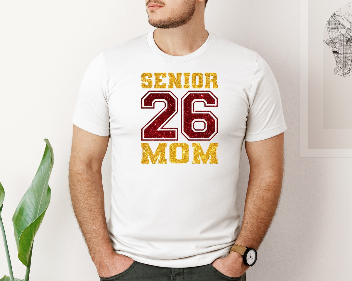 brand:Bella Canvas|color:White|Senior 26 Mom In Multiple Colors Graphic T-Shirt