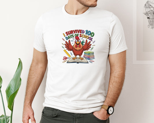 I Survived 100 Days Of School Funny Graphic T-Shirt