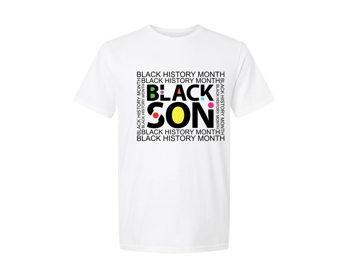 brand:Generic|color:White|Black Son Black History Graphic T-Shirt