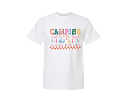 brand:Comfort Colors|color:White|Camping Mode Sublimations Design Graphic T-Shirt