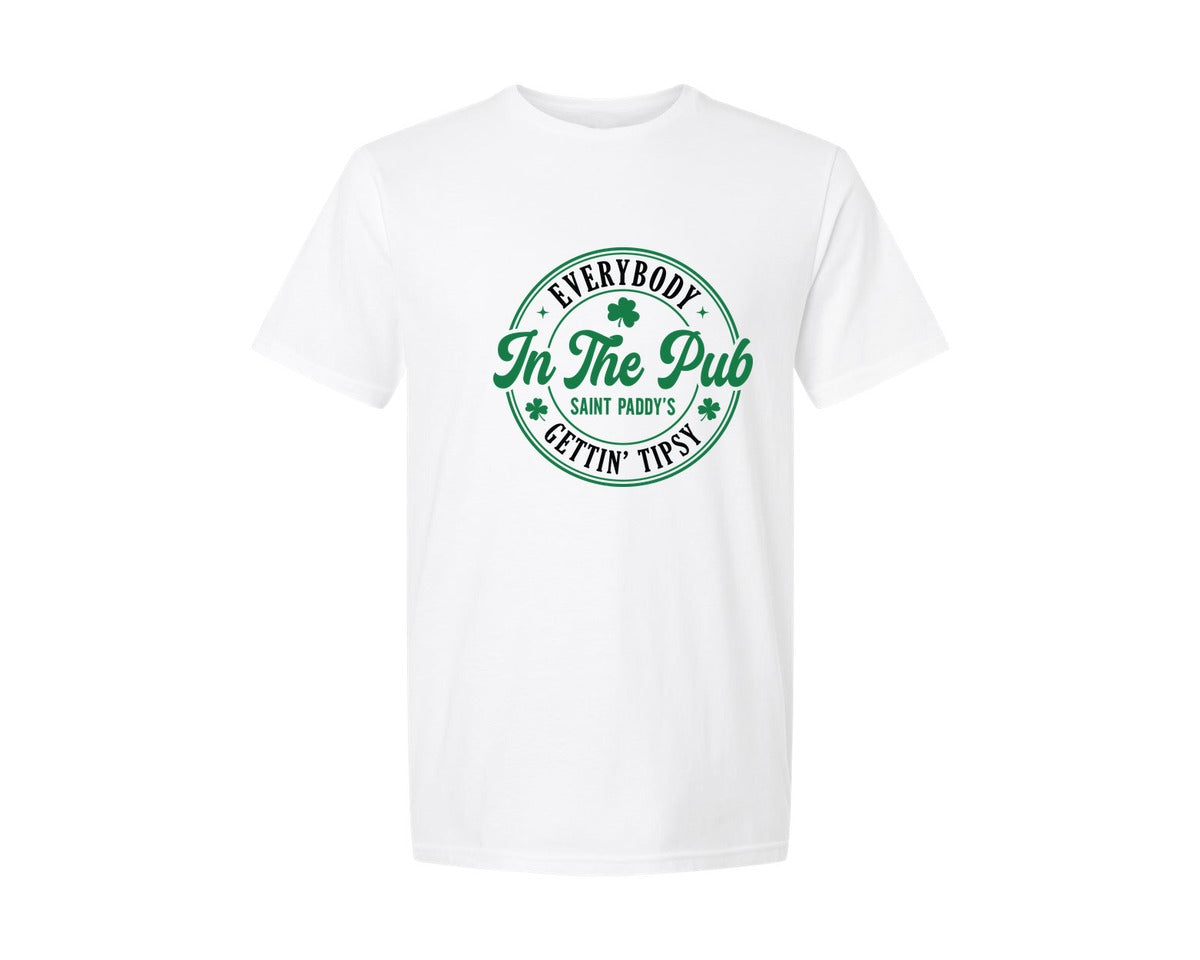 brand:Generic|color:White|Everybody In The Pub Getting Tipsy 4 Graphic T-Shirt