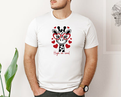 brand:Bella Canvas|color:White|High On Love Valentine Design Graphic T-Shirt