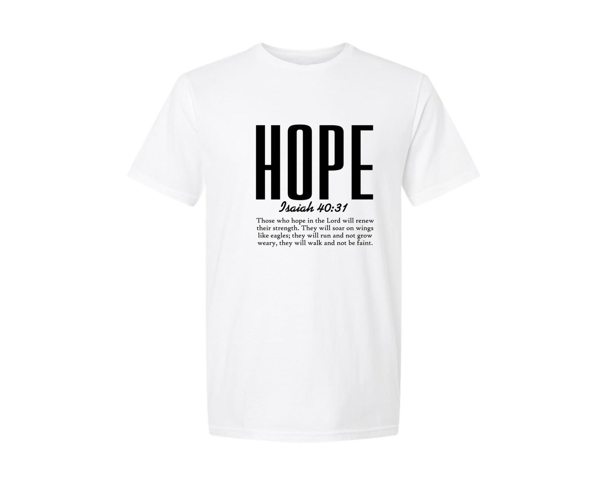 brand:Generic|color:White|Hope Isaiah 4031 Christian Graphic T-Shirt