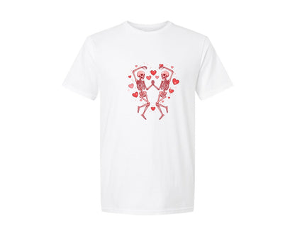 brand:Generic|color:White|Valentines Day Skeleton Heart 56 Graphic T-Shirt