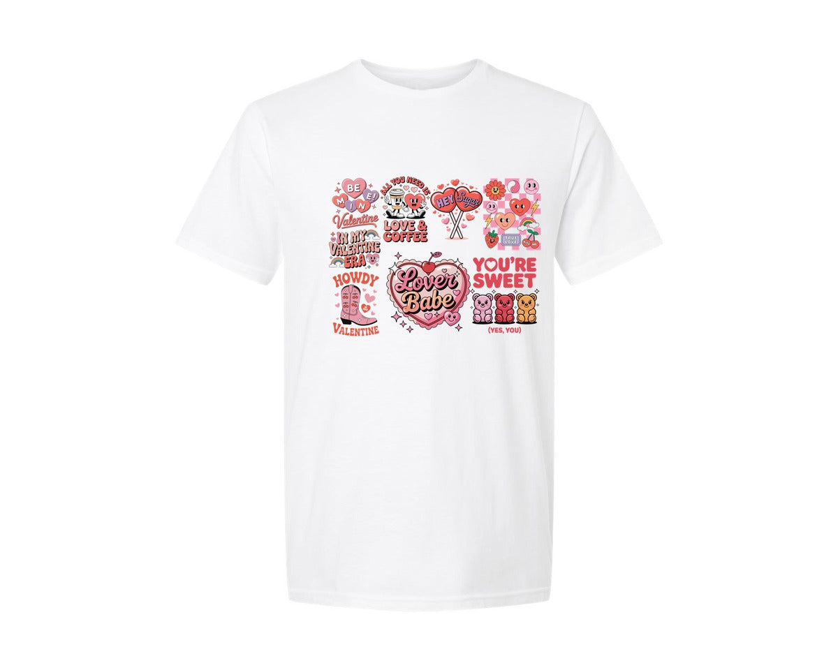 brand:Generic|color:White|Retro Valentines Day 73 Graphic T-Shirt