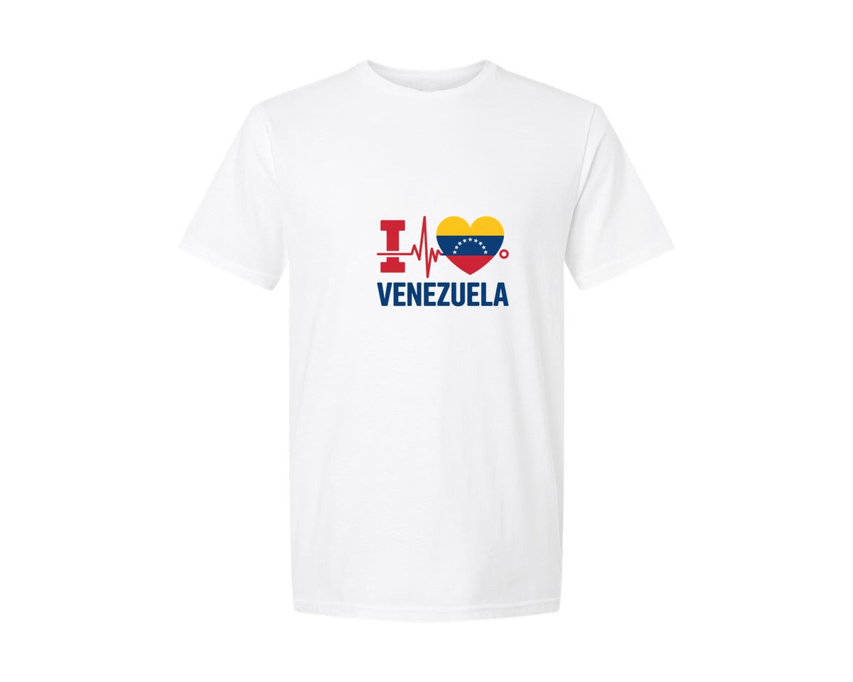 brand:Generic|color:White|I Love Venezuela Graphic T-Shirt