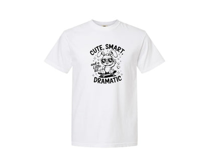 brand:Comfort Colors|color:White|Cute Smart And A Little Bit Dramatic T Graphic T-Shirt