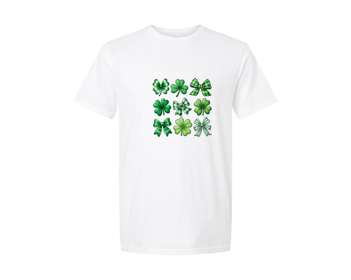 brand:Generic|color:White|Coquette Patricks Day Bow T Shirt Graphic T-Shirt