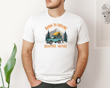 brand:Bella Canvas|color:White|Cousin Crew Mountain Outdoor Camping 3 Graphic T-Shirt