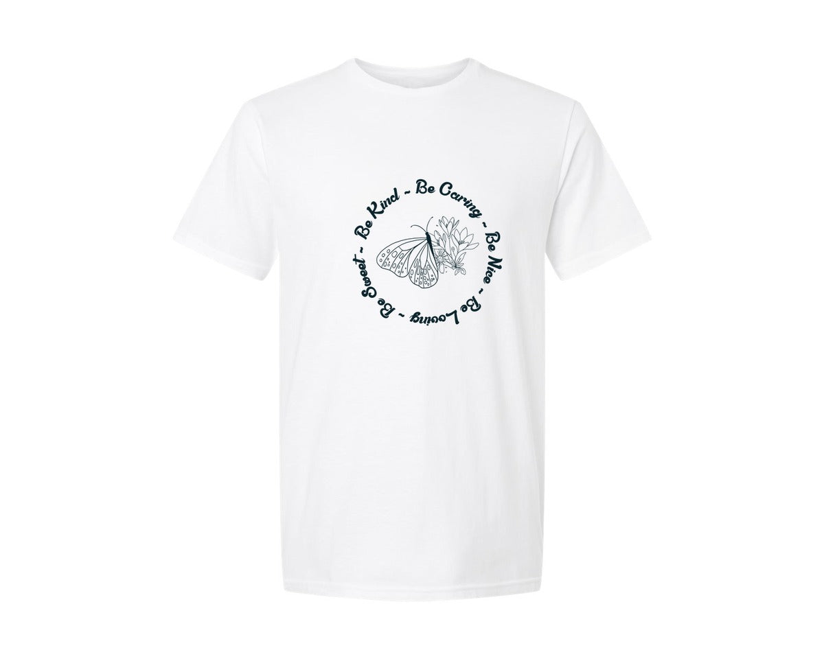 brand:Generic|color:White|Always Be Kind Be Caring Graphic T-Shirt