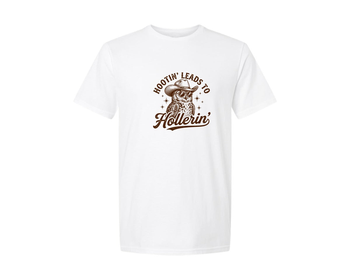 brand:Generic|color:White|Vintage Western Owl With Hat Graphic T-Shirt