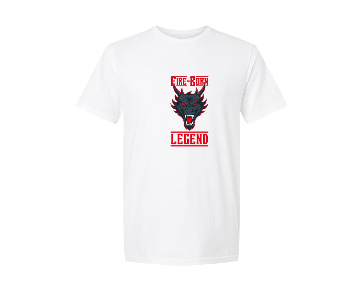 brand:Generic|color:White|Fire Born Legend Dragon Design Graphic T-Shirt