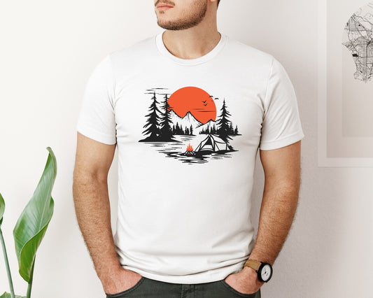 Sunset Camping Adventure T Shirt Design 9 Graphic T-Shirt
