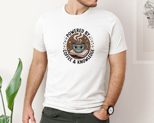 Powered By Coffee Knowledge Shirt Graphic T-Shirt