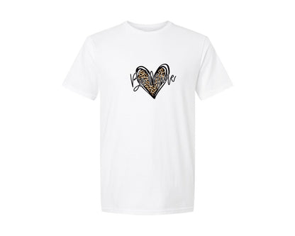 brand:Generic|color:White|Be Minde Leopard Print Valentine Graphic T-Shirt