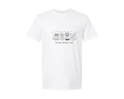 brand:Generic|color:White|Funny Valentine Dog Cute Puppy Graphic T-Shirt