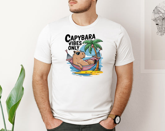 Capybara Vibes Only Summer T Shirt Print Graphic T-Shirt