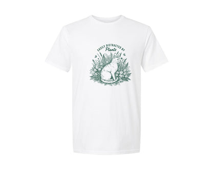 brand:Generic|color:White|Easily Distracted By Plants 4 Graphic T-Shirt