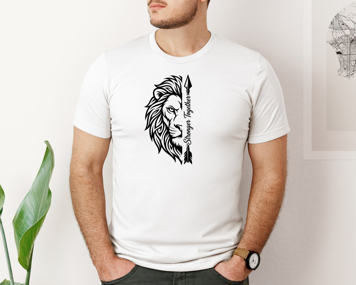 brand:Bella Canvas|color:White|Lion Lioness Strong Couple Valentine Graphic T-Shirt