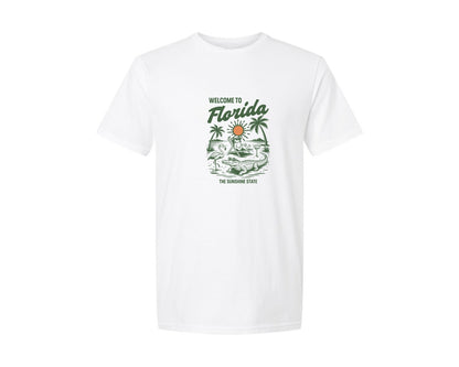brand:Generic|color:White|Summer Florida Beach Graphic T-Shirt